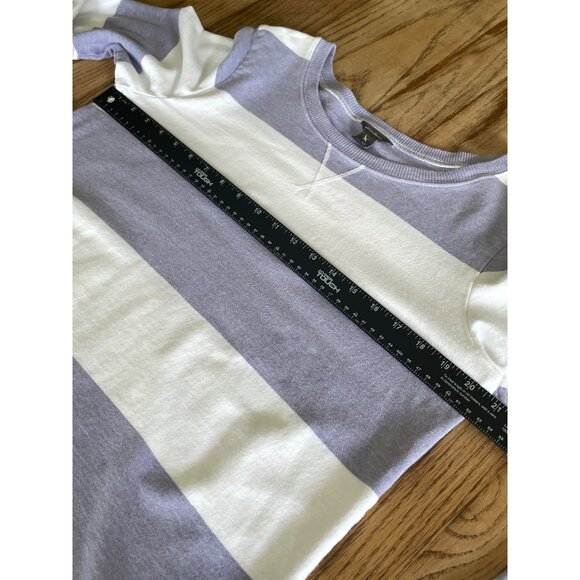 Eddie Bauer Striped Sweatshirt Womens M Lilac/White Coastal Core - Picture 4 of 5